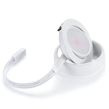Load image into Gallery viewer, GetInLight Swivel LED Puck Light Kit with ETL List, Recessed or Surface Mount Design, Warm White 2700K, White Finished, Power Cord Included, IN-0107-1S
