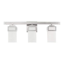 Load image into Gallery viewer, Livex 10083-91 Contemporary Modern Three Light Bath Vanity from Harding Collection in Pwt, Nckl, B/S, Slvr. Finish, Brushed Nickel
