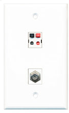 Load image into Gallery viewer, RiteAV - 1 Port Coax Cable TV- F-Type 1 Port Speaker Wall Plate - Bracket Included
