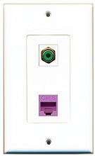 Load image into Gallery viewer, RiteAV - 1 Port RCA Green 1 Port Cat6 Ethernet Purple Decorative Wall Plate - Bracket Included
