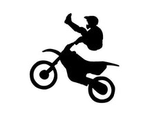 Load image into Gallery viewer, Dirt Bike Stunt Silhouette - Vinyl 6&quot; tall (Color BLACK) decal laptop tablet skateboard car windows sticke
