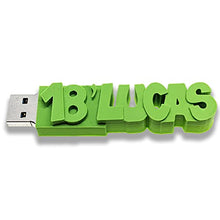 Load image into Gallery viewer, Customized USB Stick with Personalized Name, Date or Message in Your Choice of 15 Vibrant Colors. Choose 8, 16, 32GB Thumb Drive. Fun Gift for Birthday, Wedding, Business
