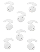 ALXCD Eargel Tips for Samsung S7 Headphone Ear Tips, 4 Pair White Anti-Slip Silicone Replacement Ear Tips for Galaxy S7edge S7 S6edge, Level U EO-BG920 Bluetooth Earphone [Sport] (White 4 Pair)