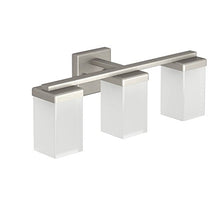 Load image into Gallery viewer, Moen YB8863BN 90 Degree 3-Light Dual-Mount Bath Bathroom Vanity Fixture with Frosted Glass, Brushed Nickel,White
