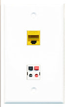Load image into Gallery viewer, RiteAV - 1 Port Cat6 Ethernet Yellow 1 Port Speaker Wall Plate - Bracket Included
