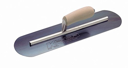 Kraft Tool CF740B Blue Steel Pool Trowel with Camel Back Wood Handle L-Shank, 20 x 5-Inch,Multi