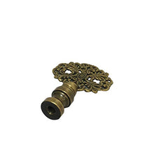 Load image into Gallery viewer, Royal Designs Floral Filigree Design 2.25&quot; Lamp Finial for Lamp Shade, Antique Brass

