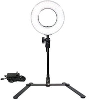 LimoStudio 8-Inch Dimmable Brightness Mini LED Ring Light (25W / 5500KM) with Table top Flexible Gooseneck Stand for Portraits, Beauty, Make Up Shots, Studio Video Photography, PROMOAGG2816