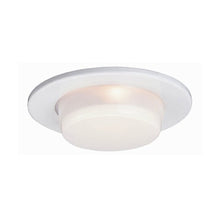 Load image into Gallery viewer, Jesco Lighting TM5505WH 5-Inch Aperture Line Voltage Trim Recessed Light, Dropped Opal Glass Dish for Shower, White Finish
