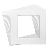Golden State Art, Pack of 10, 12x12 White Picture Mats Mattes with White Core Bevel Cut for 8x8 Photo