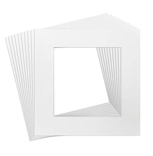 Golden State Art, Pack of 10, 12x12 White Picture Mats Mattes with White Core Bevel Cut for 8x8 Photo