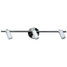 Load image into Gallery viewer, Whitfield Lighting TP218-3SS Nina - Three Light Track, Satin Steel Finish with White Glass
