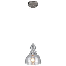 Load image into Gallery viewer, Westinghouse Lighting 6100700 One-Light Indoor Mini Pendant, Brushed Nickel Finish with Clear Seeded Glass
