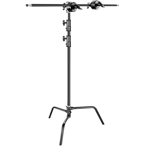 Neewer Photo Studio Heavy Duty 10 feet/3 meters Adjustable C-Stand, 3.5 feet/1 meter Holding Arm, 2 Pieces Grip Head for Video Reflector, Monolight and Other Photographic Equipment (Black)