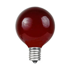 Load image into Gallery viewer, Novelty Lights 25 Pack G40 Outdoor Globe Replacement Bulbs, Red, C7/E12 Candelabra Base, 5 Watt
