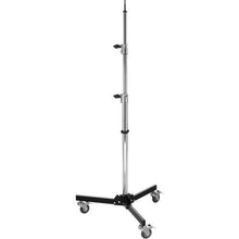 Load image into Gallery viewer, Impact Folding Wheeled Base Stand (Black/Chrome-Plated, 8.5&#39;)

