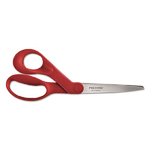 - Our Finest Left-Hand Scissors, 8quot; Length, 3-3/10quot; Cut, Red