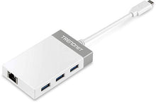 Load image into Gallery viewer, TRENDnet USB-C to Gigabit Adapter Hub, 12.7 cm (5&quot;) for Windows, Mac OS, MacBook and Surface Pro, TUC-ETGH3
