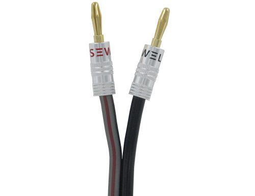 Silverback Speaker Wire by Sewell with Silverback Banana Plugs, 10 ft ,12 AWG, OFC, 259 Strand Count, Terminated