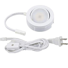 Load image into Gallery viewer, American Lighting MVP-1-30-WH Single Puck Kit w/Roll Switch 6 Foot Power Cord, 6-Inch Lead/Tail Wire and Hardware, Dimmable Swivel LED, Linkable, cETLus, 2-3/4-Inch, 3000K, White MVP Collection
