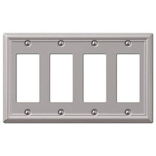Load image into Gallery viewer, Amer Tac 149 R4 Bn Chelsea Steel Quad Rocker Gfci Wallplate, Brushed Nickel
