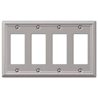 Amer Tac 149 R4 Bn Chelsea Steel Quad Rocker Gfci Wallplate, Brushed Nickel