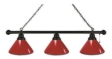 Load image into Gallery viewer, Red 3 Shade Billiard Light with Black Fixture by Holland Bar Stool
