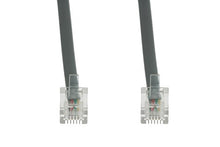Load image into Gallery viewer, RJ11 Straight Modular Telephone Cable, Silver, 2ft,
