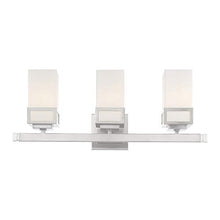 Load image into Gallery viewer, Livex 10083-91 Contemporary Modern Three Light Bath Vanity from Harding Collection in Pwt, Nckl, B/S, Slvr. Finish, Brushed Nickel
