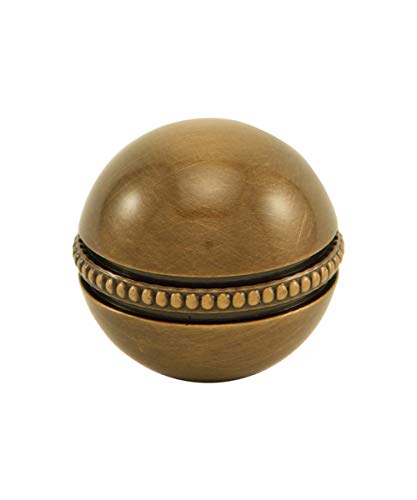 Antiqued Brass Beaded Ball Lamp Finial with Antiqued Brass Base 1