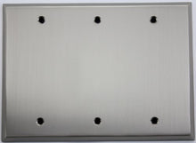 Load image into Gallery viewer, Satin Nickel 3 Gang Blank Wall Plate

