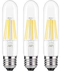 3PACK LED Filament Bulb Tubular Light Bulb T10 2W , Dimmable, E26 Base, Warm White 2700K, 20W Incandescent Bulb Equivalent, LED Edison Bulb (2 Watt (Style 1))