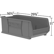 Load image into Gallery viewer, Akro-Mils 30293 Super-Size AkroBin Heavy Duty Stackable Storage Bin Plastic Container, (30-Inch L x 16-Inch W x 11-Inch H), Gray, (1-Pack)
