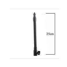 Load image into Gallery viewer, 28cm Flexible Bendable Flash Light Stand Black Steel Wire Pipe Overarm Bracket with 1/4 Inch Screw Male Female Holes
