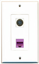 Load image into Gallery viewer, RiteAV - 1 Port S-Video 1 Port Cat6 Ethernet Purple Decorative Wall Plate - Bracket Included
