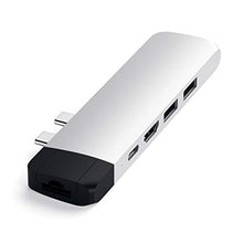 Load image into Gallery viewer, Satechi Type-C Pro Hub Adapter with Ethernet - 4K HDMI, USB-C PD, Gigabit Ethernet, USB 3.0, Micro SD Card Slot - Compatible with 2021 MacBook Pro M1 Pro &amp; Max, 2020 MacBook Air/Pro M1 (Silver)
