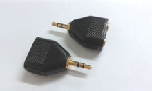 Load image into Gallery viewer, 2pcs copper Gold plated 3.5mm Stereo Plug to Dual Two 3.5 Female Ports Adapter
