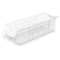 Akro-Mils 30284 Super-Size AkroBin Heavy Duty Stackable Storage Bin Plastic Container, (24-Inch L x 8-Inch W x 7-Inch H), Clear, (4-Pack)