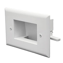 Load image into Gallery viewer, DataComm Electronics 45-0009-WH Easy Mount Recessed Low Voltage Slim Fit Cable Plate - White
