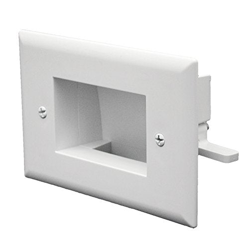 DataComm Electronics 45-0009-WH Easy Mount Recessed Low Voltage Slim Fit Cable Plate - White