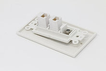 Load image into Gallery viewer, RiteAV Decorative 1 Gang Wall Plate (White/White) 3 Port - 2 x Cat6, 1 x Coax
