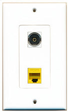 Load image into Gallery viewer, RiteAV - 1 Port Toslink 1 Port Cat6 Ethernet Yellow Decorative Wall Plate - Bracket Included
