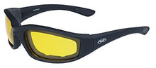 Load image into Gallery viewer, Global Vision Eyewear Kickback Sunglasses with EVA Foam, Yellow Tint Lens, Soft Touch Black Frame

