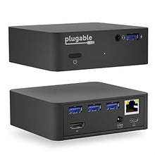 Load image into Gallery viewer, Plugable USB C Dock with 85W Charging Compatible with Thunderbolt 3 and USB-C MacBooks and Select Windows Laptops (HDMI up to 4K@30Hz, Ethernet, 4X USB 3.0 Ports, USB-C PD, Includes VESA Mount)
