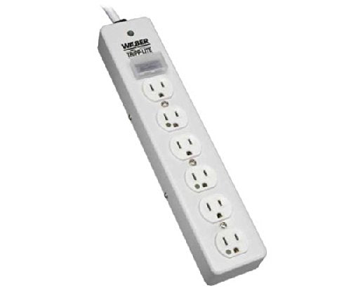 Tripp LITE 6 ft. Surge Protector Outlet Strip, Gray; No. of Total Outlets: 6