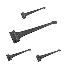 Load image into Gallery viewer, Renovators Supply Manufacturing Black Wrought Iron Strap Hinge 18 in Spade Tip Strap Gate and Door Hinges with Hardware, Pack of 4
