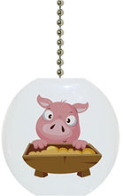 Load image into Gallery viewer, Pig with Trough Farm Animal Ceramic Fan Pull
