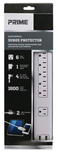 Load image into Gallery viewer, Prime Wire &amp; Cable PB525106 6-Outlet Electronics Surge Protector with 14/3 SJT 4-Feet Cord and USB Charger, White
