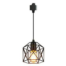 Load image into Gallery viewer, STGLIGHTING 1-Light H-Type Track Light Pendants Restaurant Chandelier Decorative Iron Cage Pendant Light Industrial Factory Pendant Lamp Bulb Not Included,4.9ft Cord
