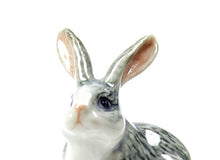 Load image into Gallery viewer, Gray Rabbit Finial Hand Painted Porcelain
